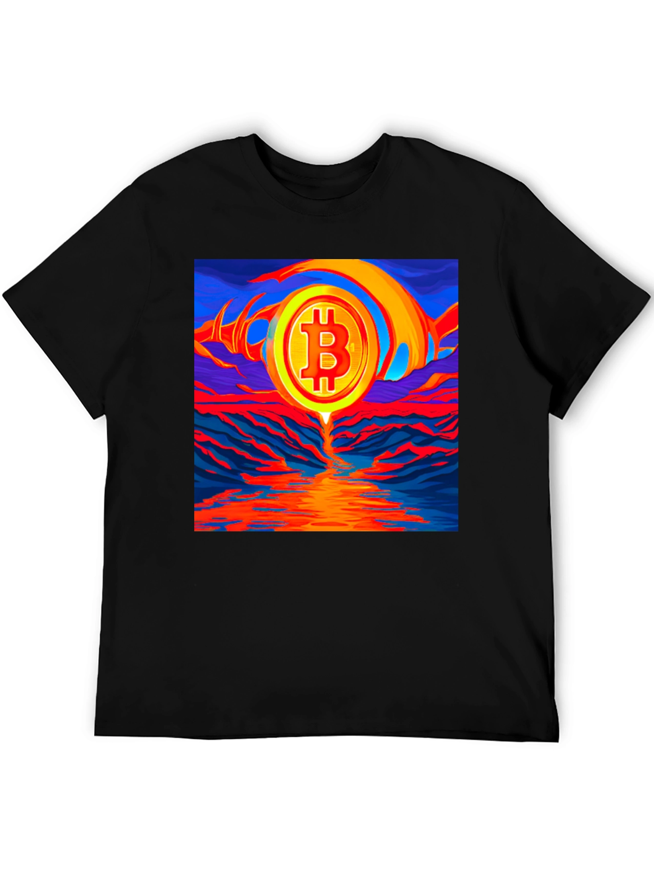 Bitcoin Sunset Graphic Tee - Black T-Shirt