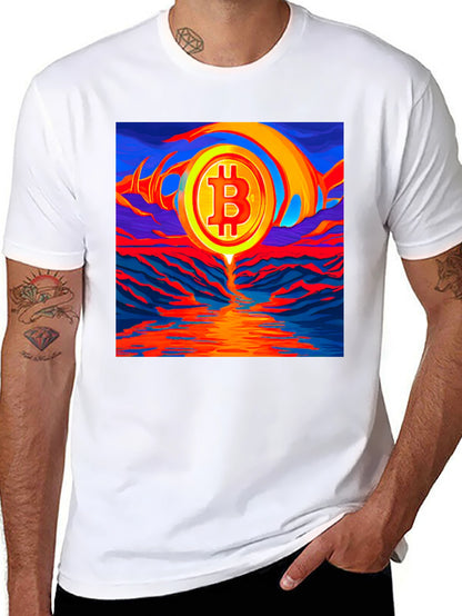 Bitcoin Sunset Graphic Tee - Black T-Shirt
