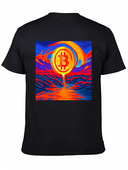 Bitcoin Sunset Graphic Tee - Black T-Shirt