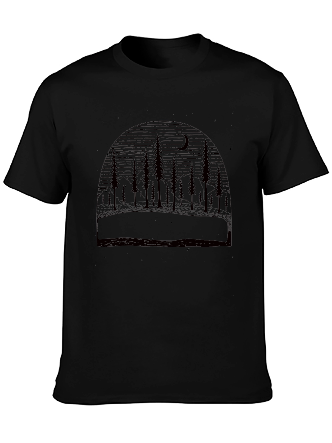 Nature Scene Black Graphic Tee