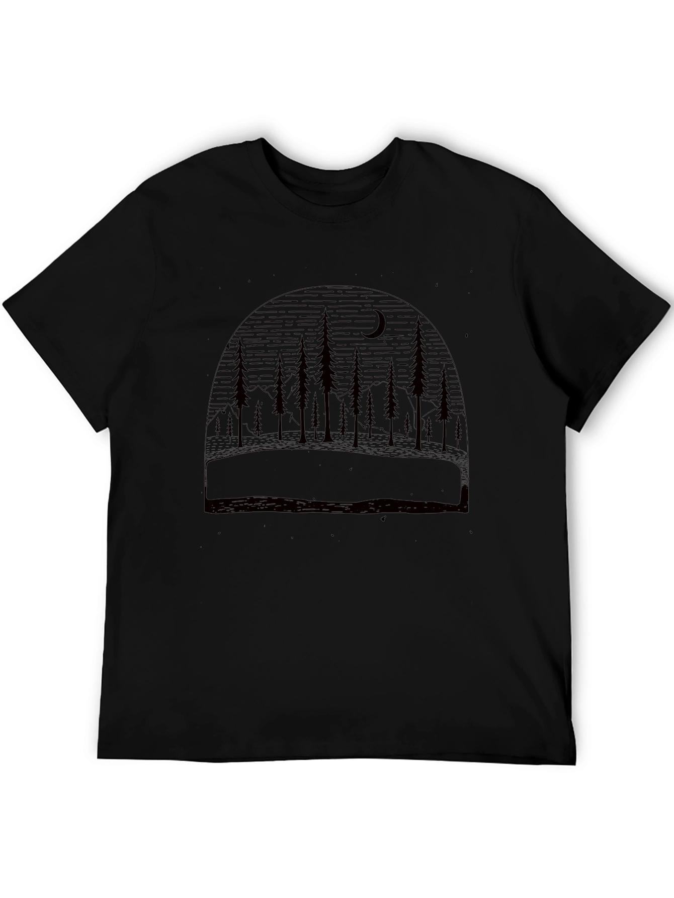 Nature Scene Black Graphic Tee