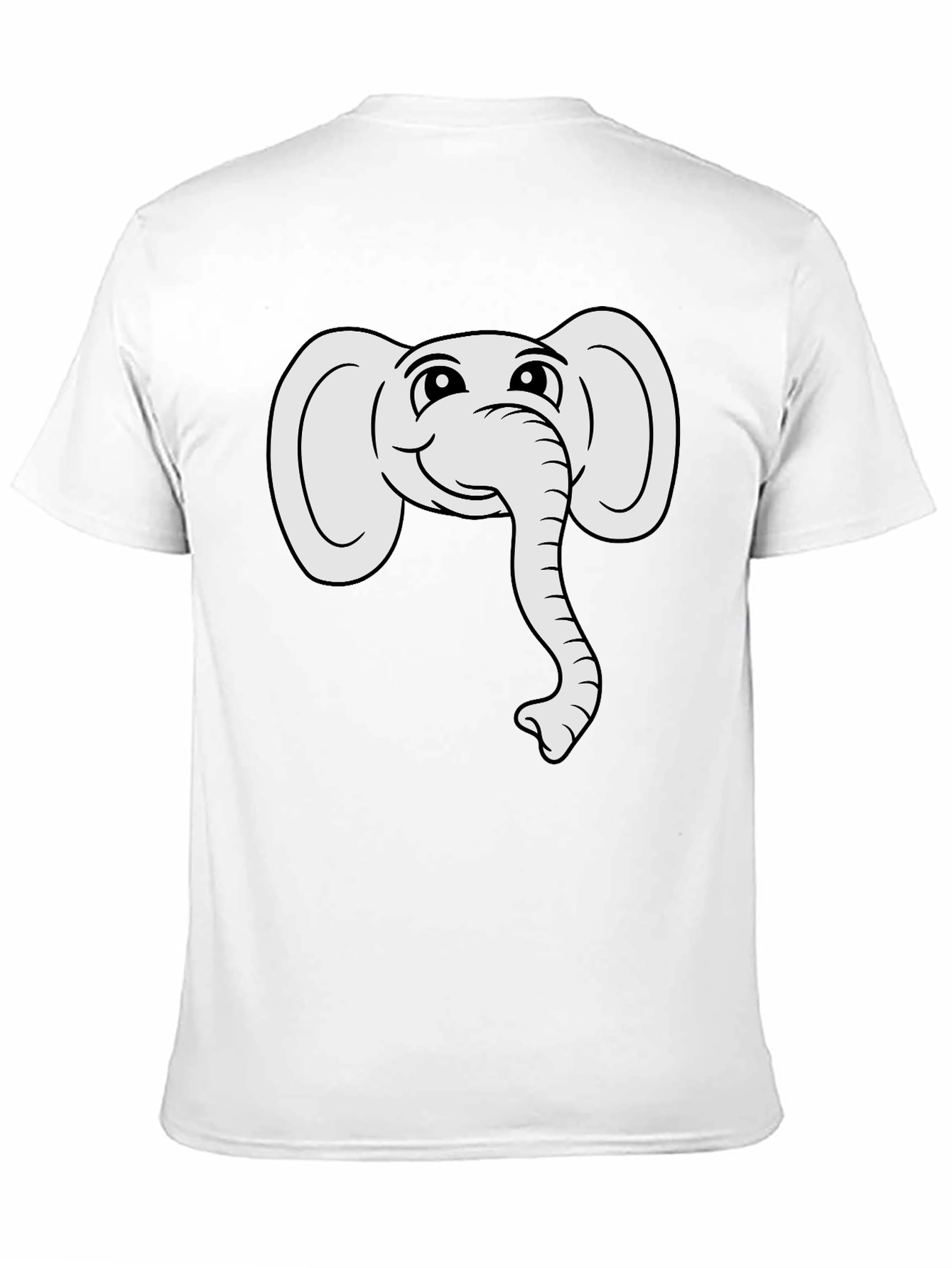 Cute Elephant Graphic Tee - Black Cotton T-Shirt