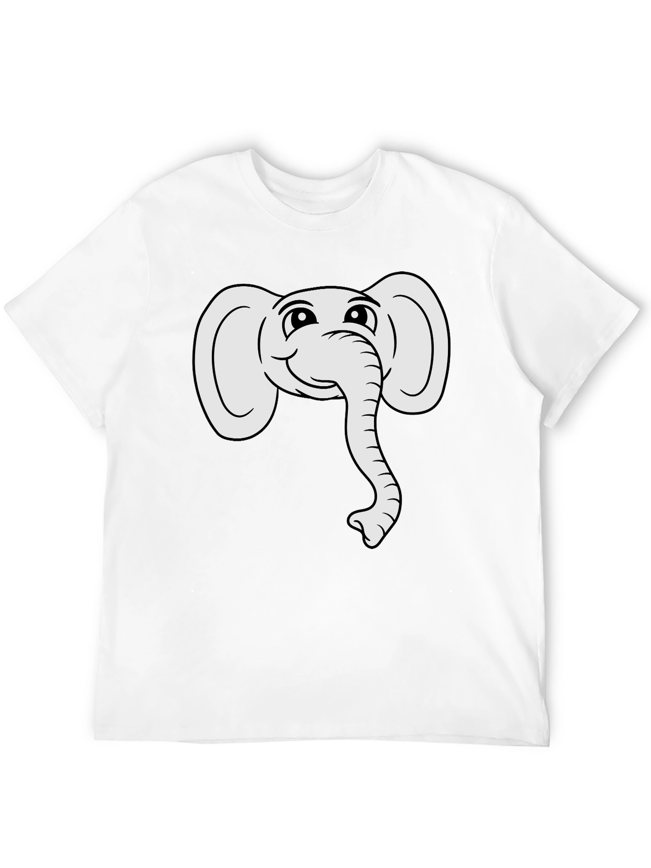 Cute Elephant Graphic Tee - Black Cotton T-Shirt