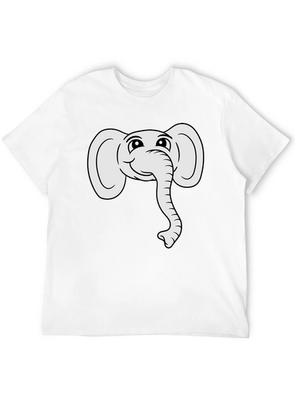 Cute Elephant Graphic Tee - Black Cotton T-Shirt