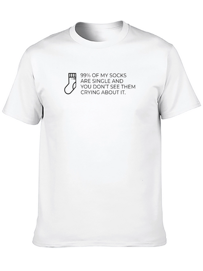 Funny Single Sock T-Shirt: No Crying Here!