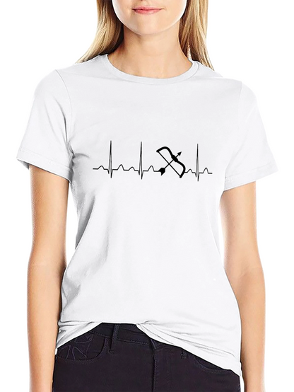 Archery Heartbeat T-Shirt - Black Unique Design