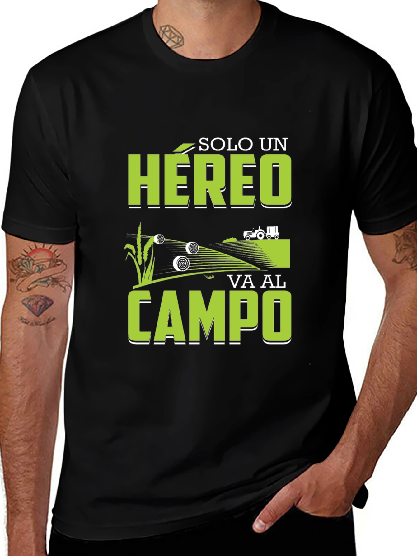 Farming Hero Graphic Tee - Black Cotton T-Shirt