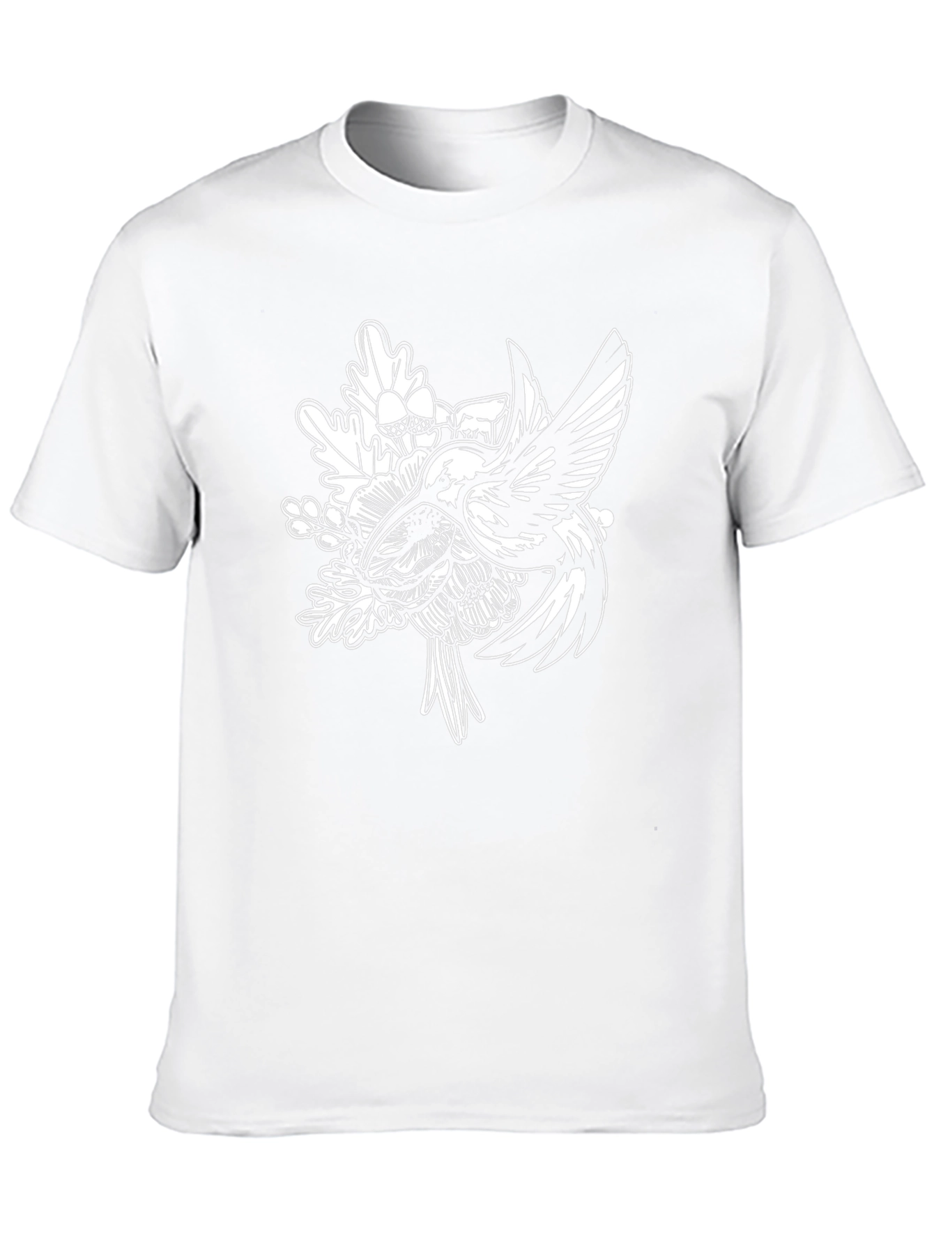 Hummingbird Floral Graphic Tee - Black Cotton