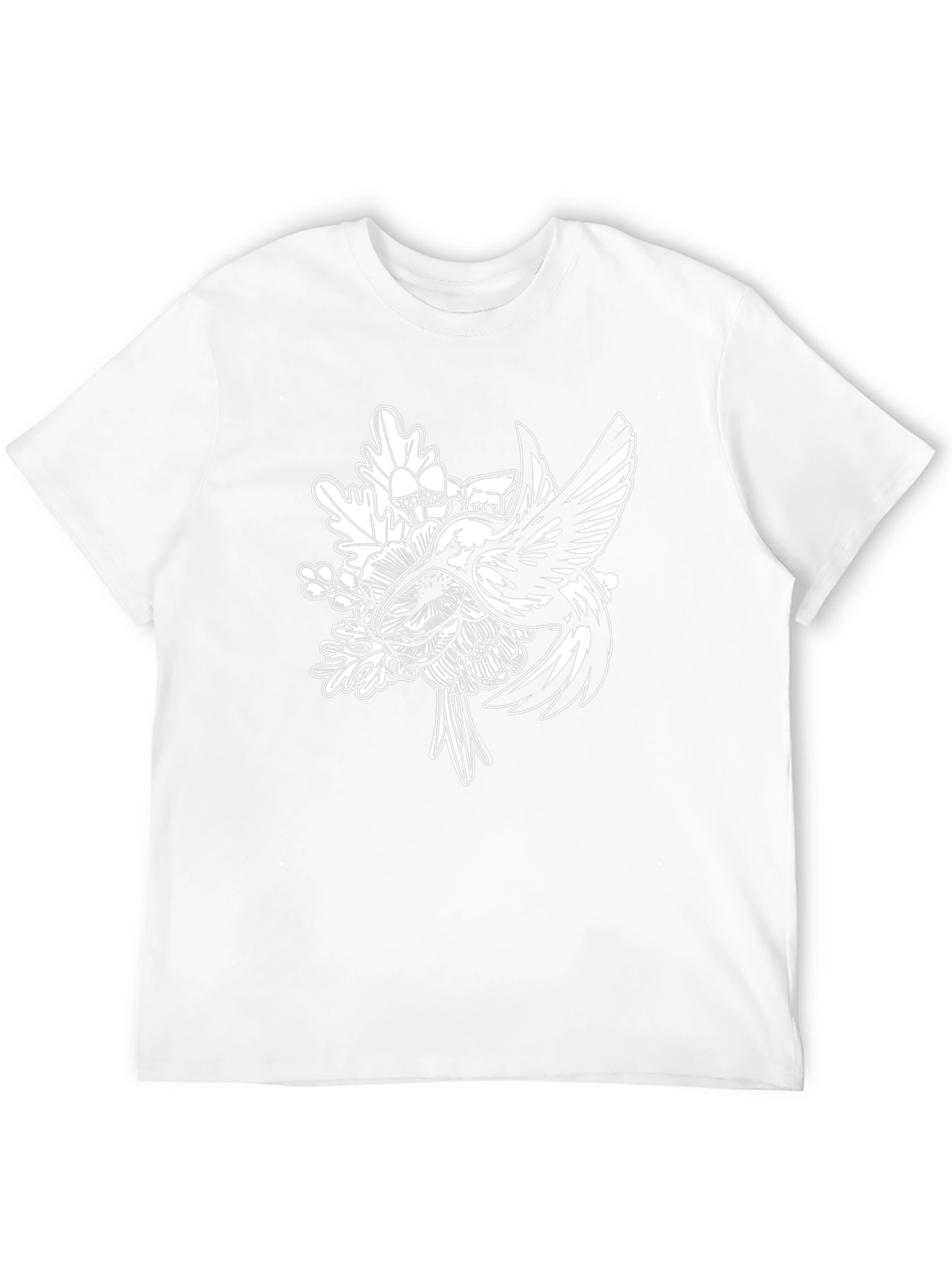 Hummingbird Floral Graphic Tee - Black Cotton
