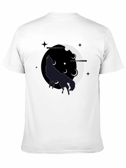 Wolf Howling Moon T-Shirt - Black Graphic Tee