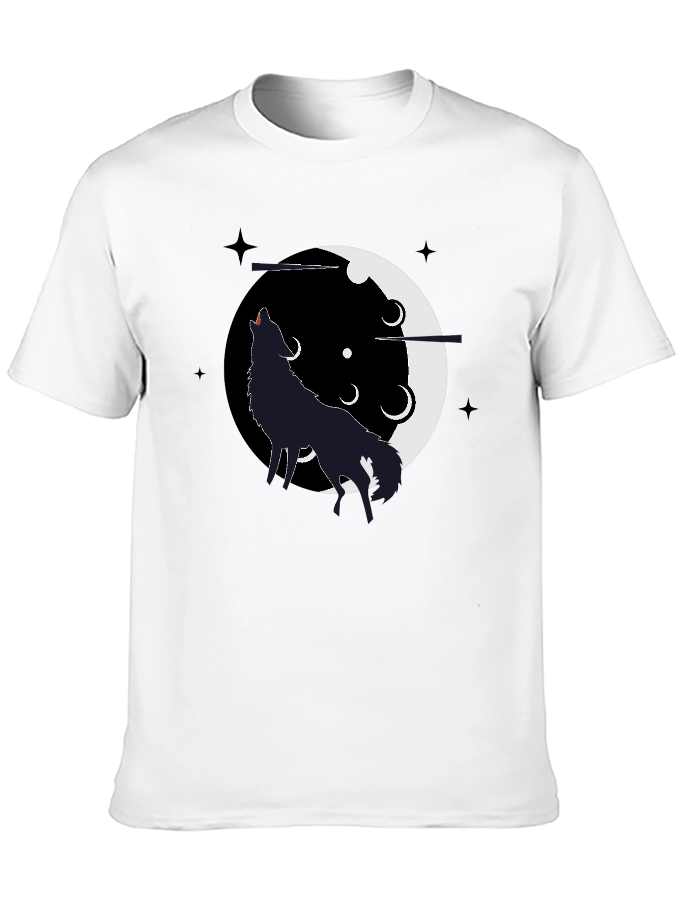 Wolf Howling Moon T-Shirt - Black Graphic Tee
