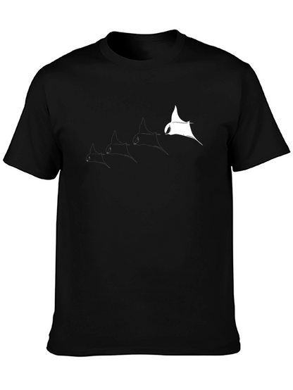 Manta Ray Graphic Tee - Cool Black T-Shirt