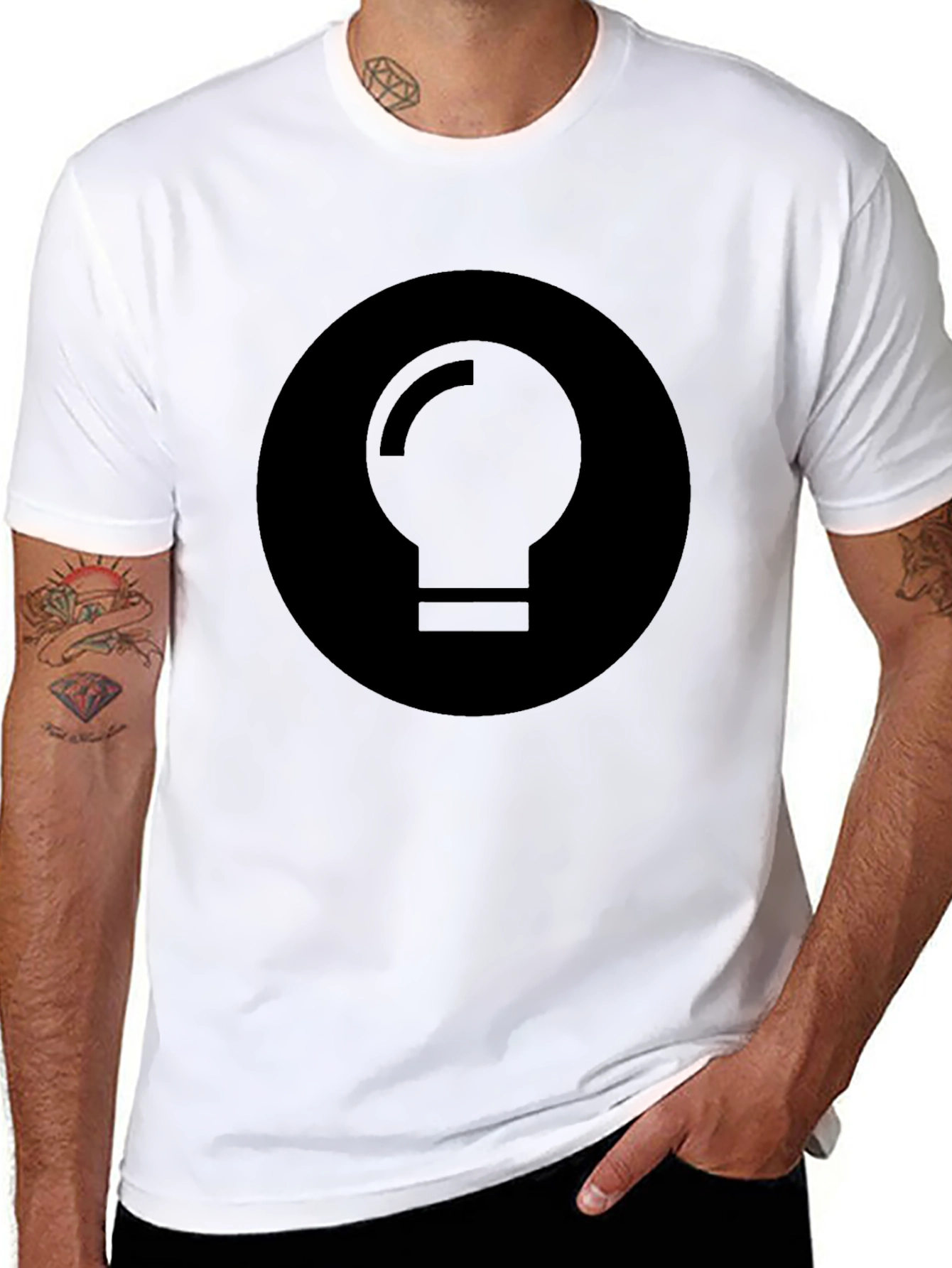 Minimalist Black Light Bulb Graphic Tee