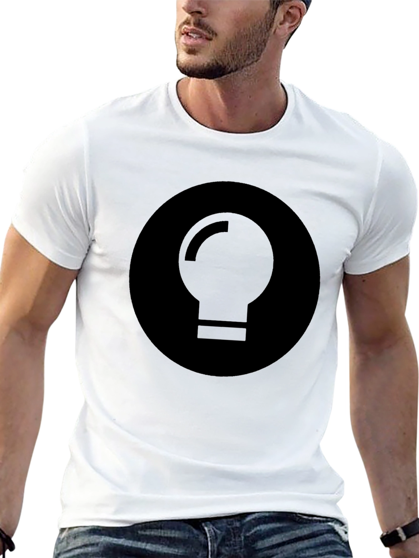 Minimalist Black Light Bulb Graphic Tee