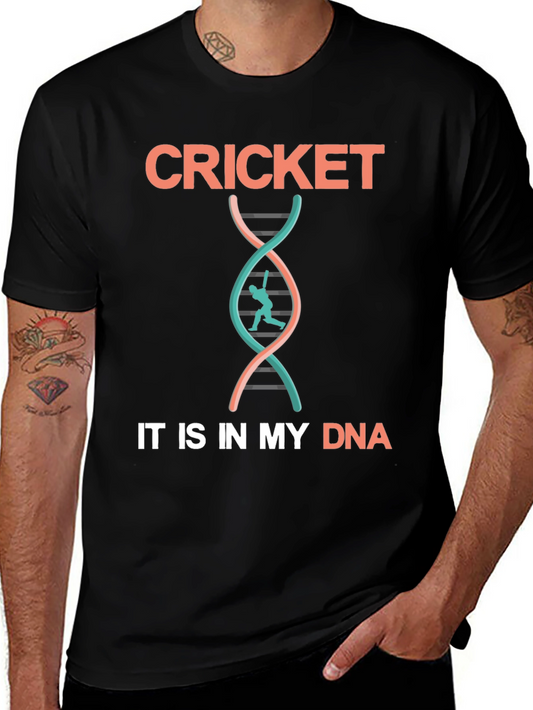 Cricket DNA T-Shirt - Black Cotton Tee