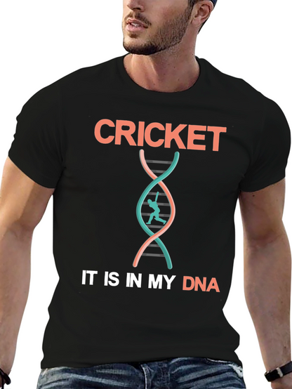 Cricket DNA T-Shirt - Black Cotton Tee