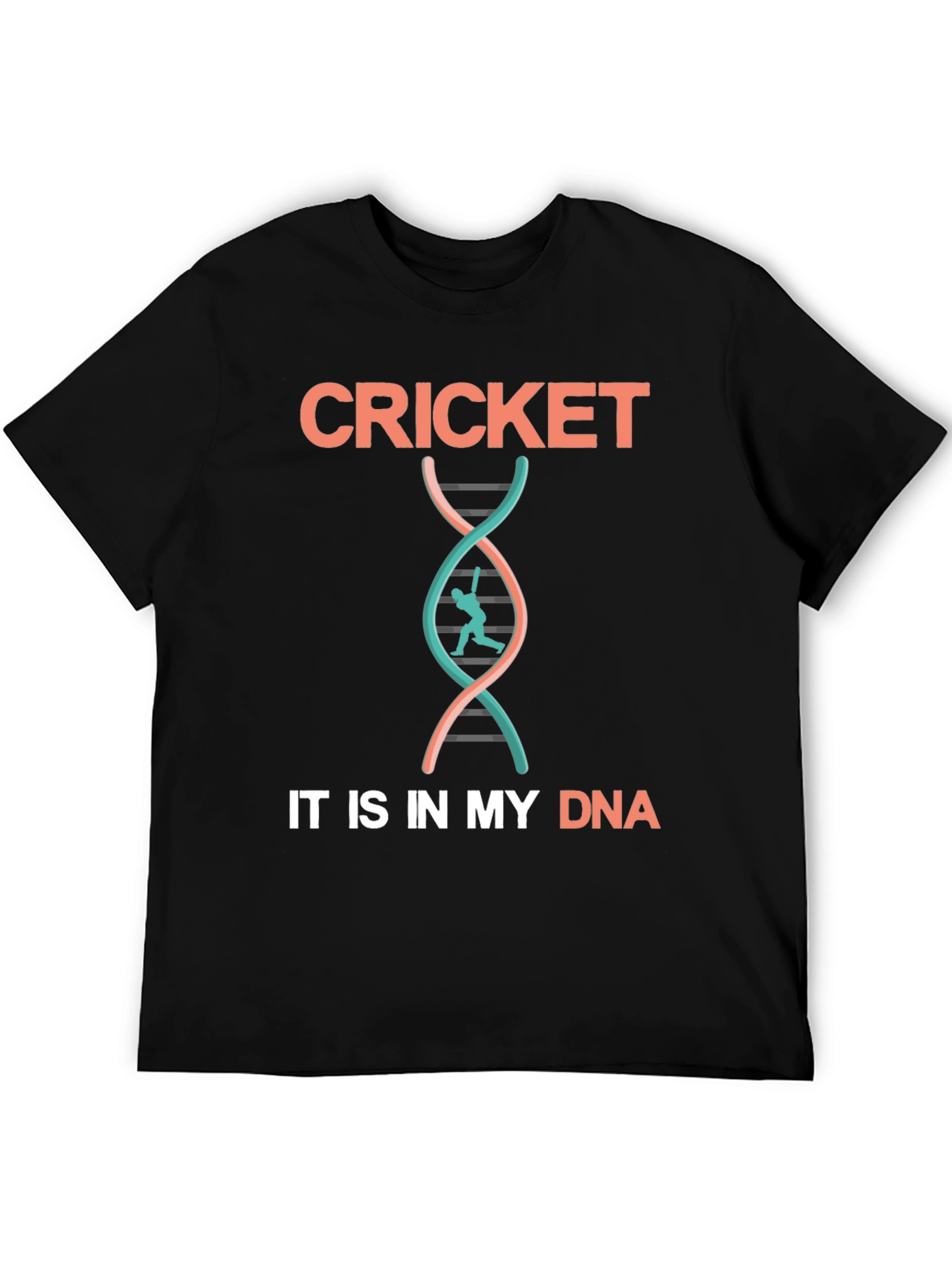 Cricket DNA T-Shirt - Black Cotton Tee