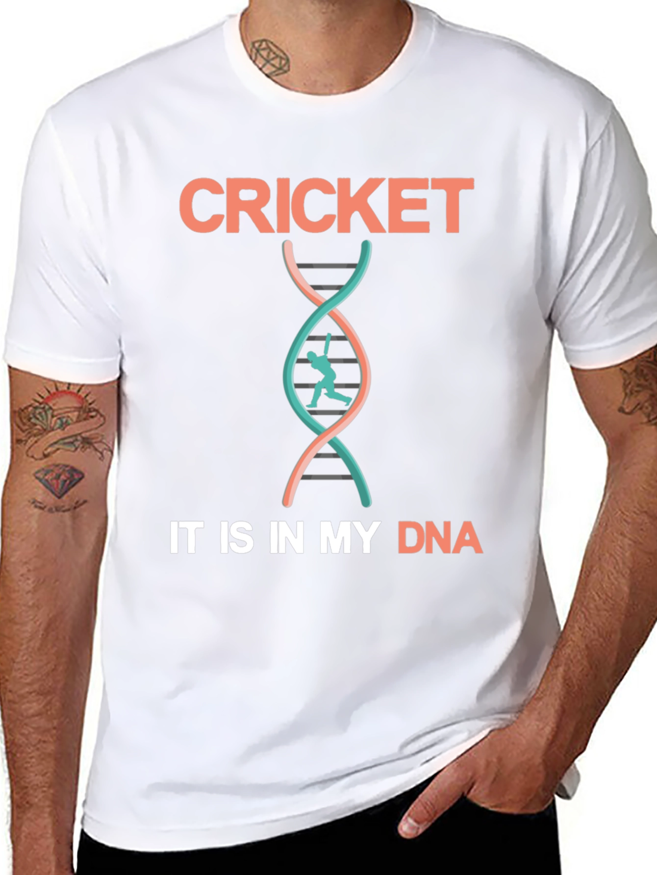 Cricket DNA T-Shirt - Black Cotton Tee