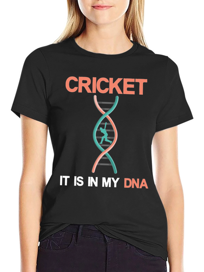 Cricket DNA T-Shirt - Black Cotton Tee