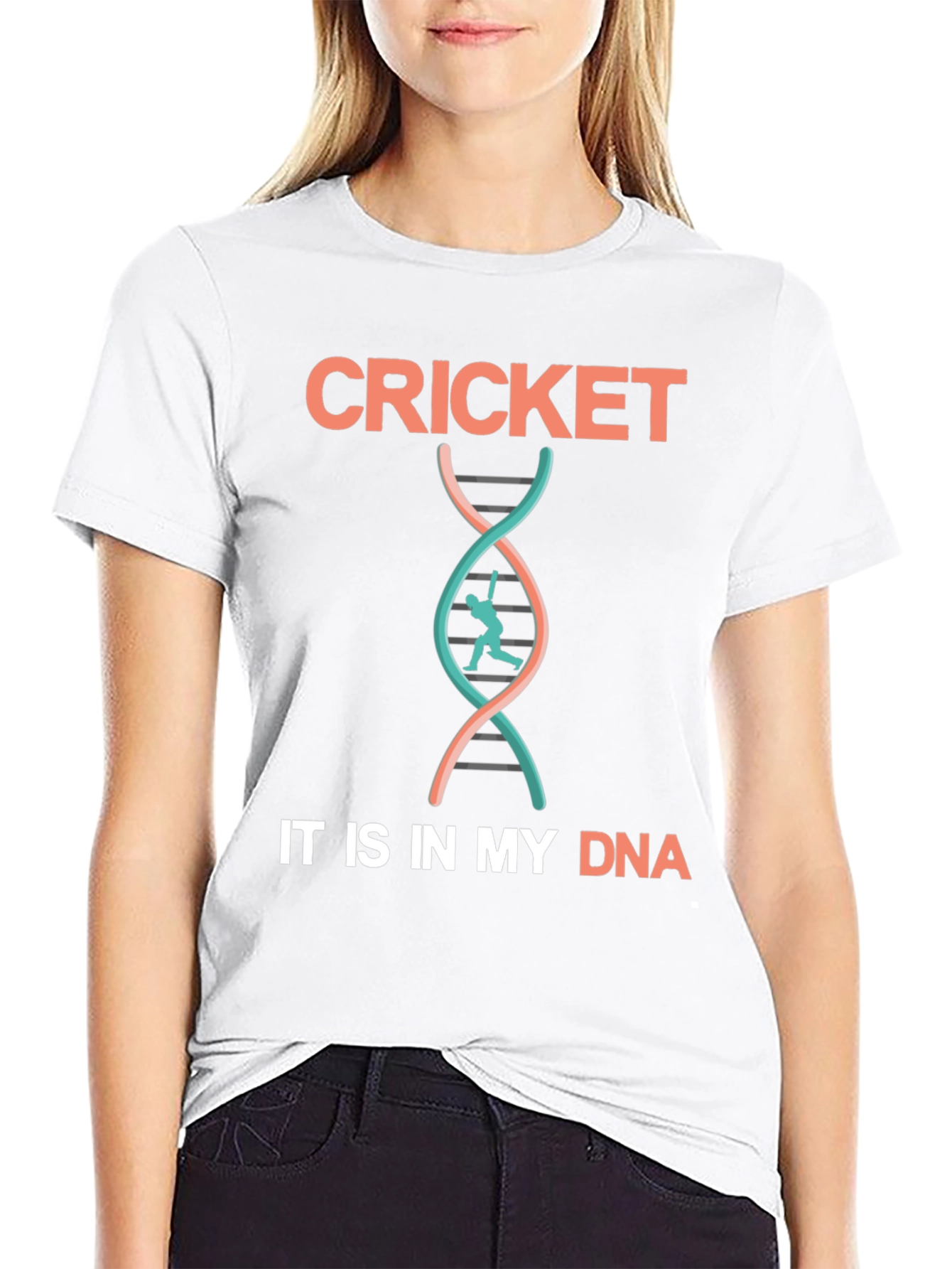 Cricket DNA T-Shirt - Black Cotton Tee