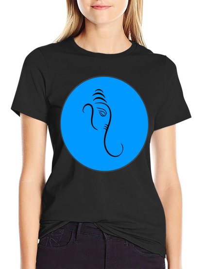 Ganesh Graphic T-Shirt - Blue Circle Design
