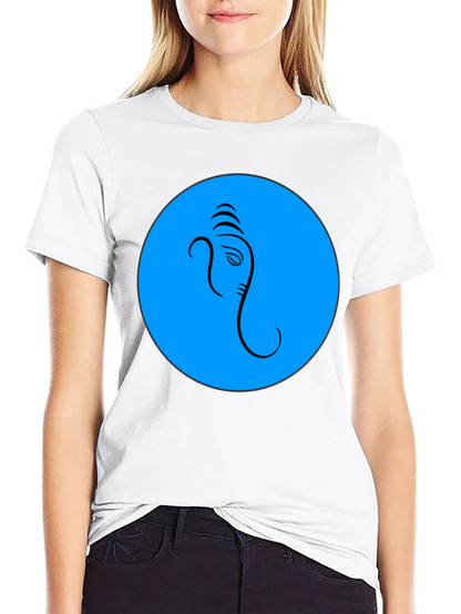 Ganesh Graphic T-Shirt - Blue Circle Design
