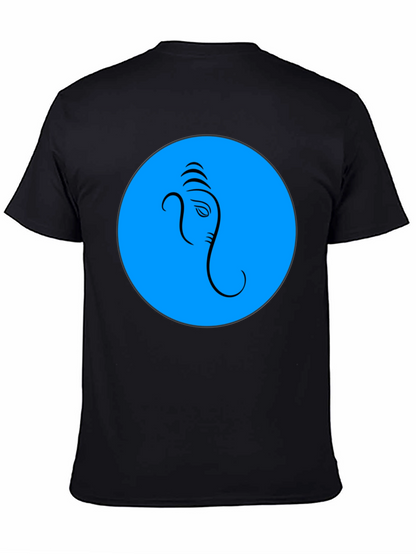 Ganesh Graphic T-Shirt - Blue Circle Design