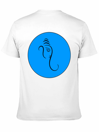 Ganesh Graphic T-Shirt - Blue Circle Design