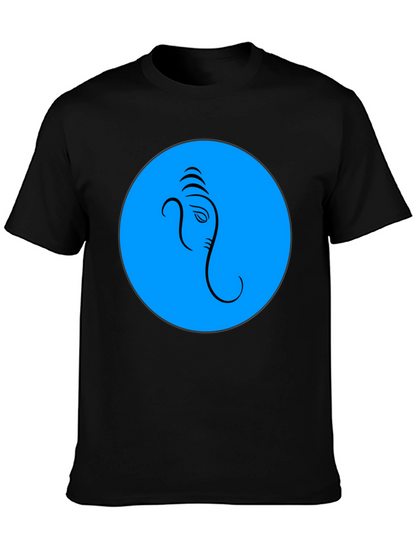 Ganesh Graphic T-Shirt - Blue Circle Design
