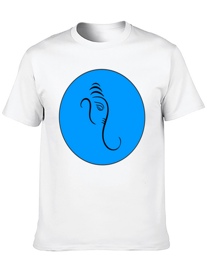 Ganesh Graphic T-Shirt - Blue Circle Design