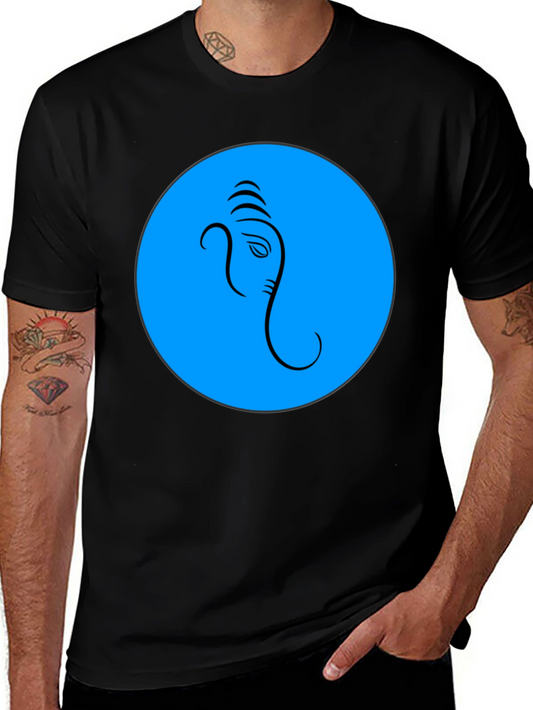Ganesh Graphic T-Shirt - Blue Circle Design