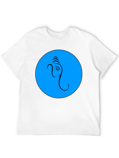 Ganesh Graphic T-Shirt - Blue Circle Design