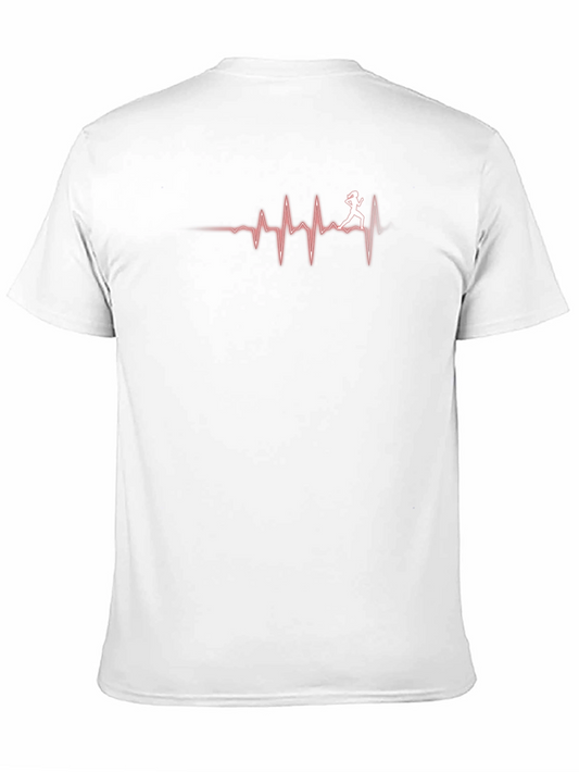 Runner Heartbeat Graphic Tee - Black Cotton T-Shirt