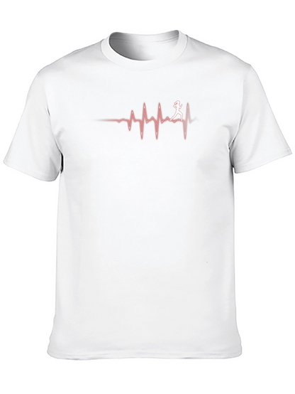 Runner Heartbeat Graphic Tee - Black Cotton T-Shirt