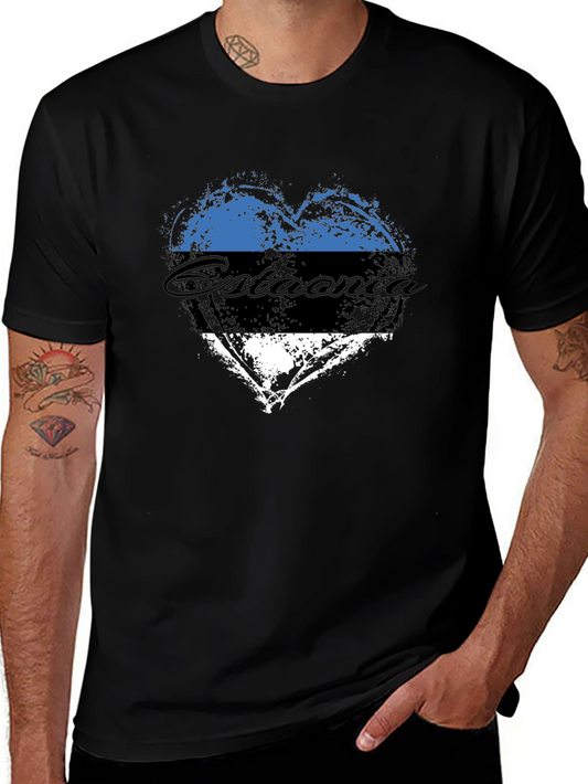 Estonia Flag Heart T-Shirt