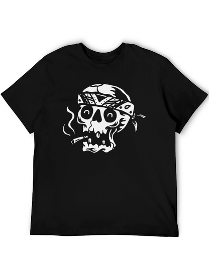 Skull Bandana Graphic Tee - Black