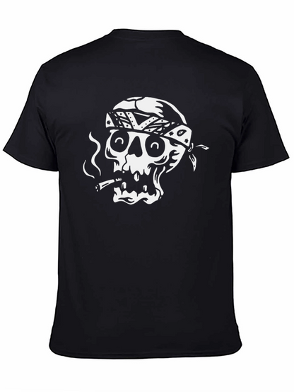 Skull Bandana Graphic Tee - Black
