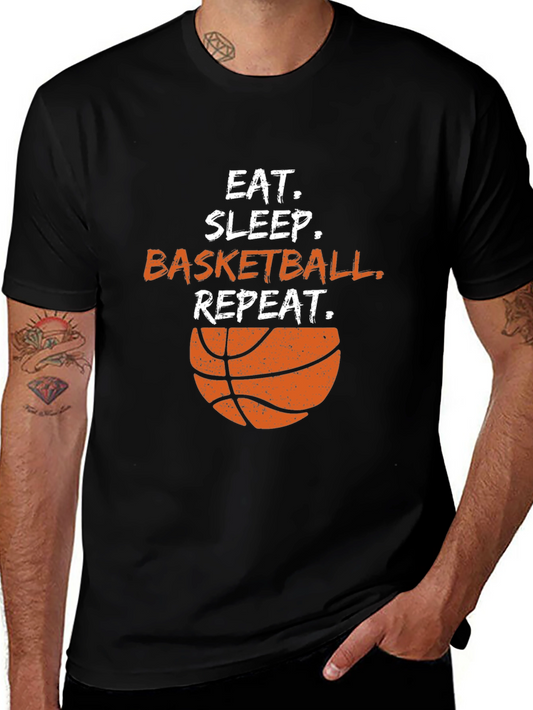 Eat Sleep Basketball Repeat Black T-Shirt