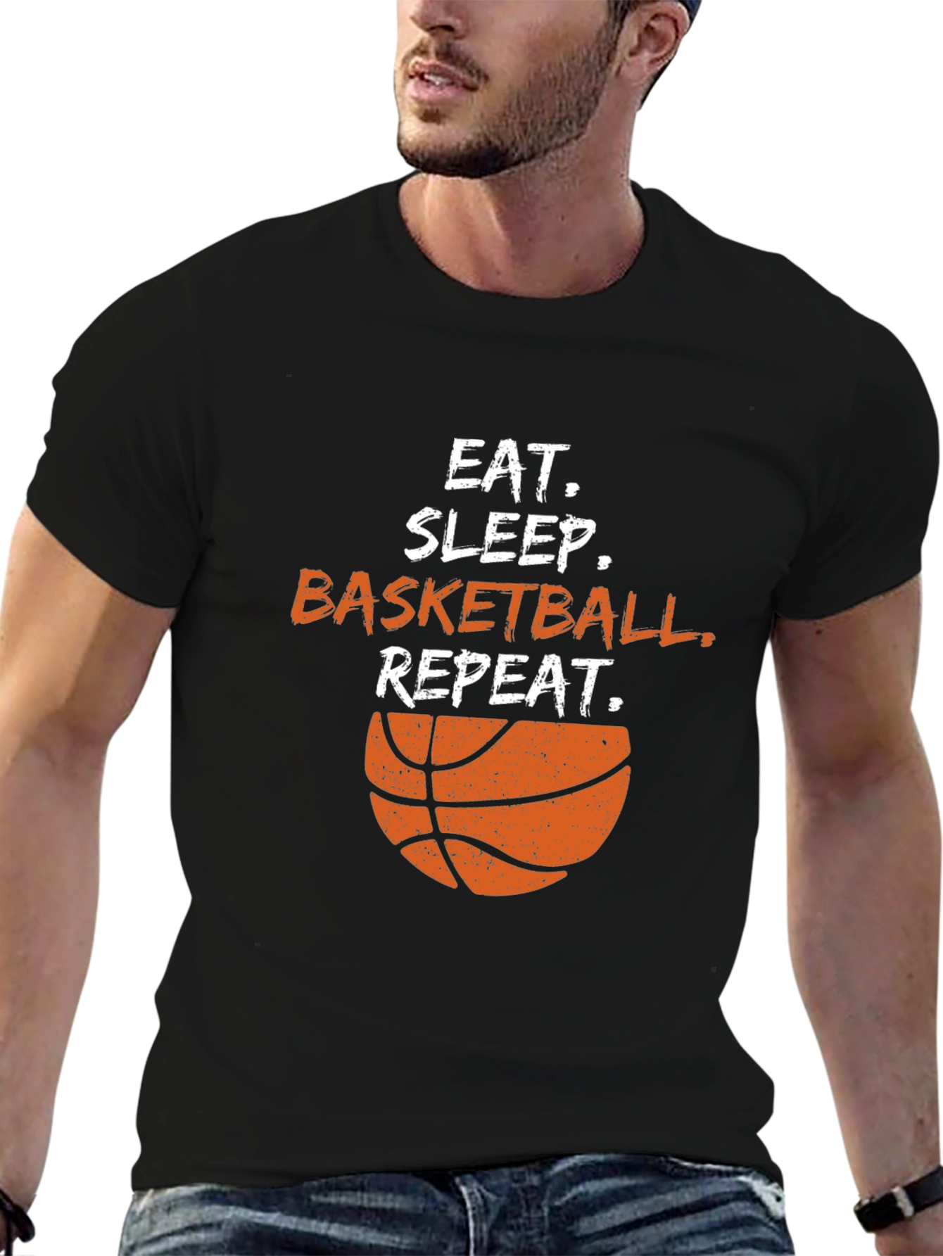 Eat Sleep Basketball Repeat Black T-Shirt