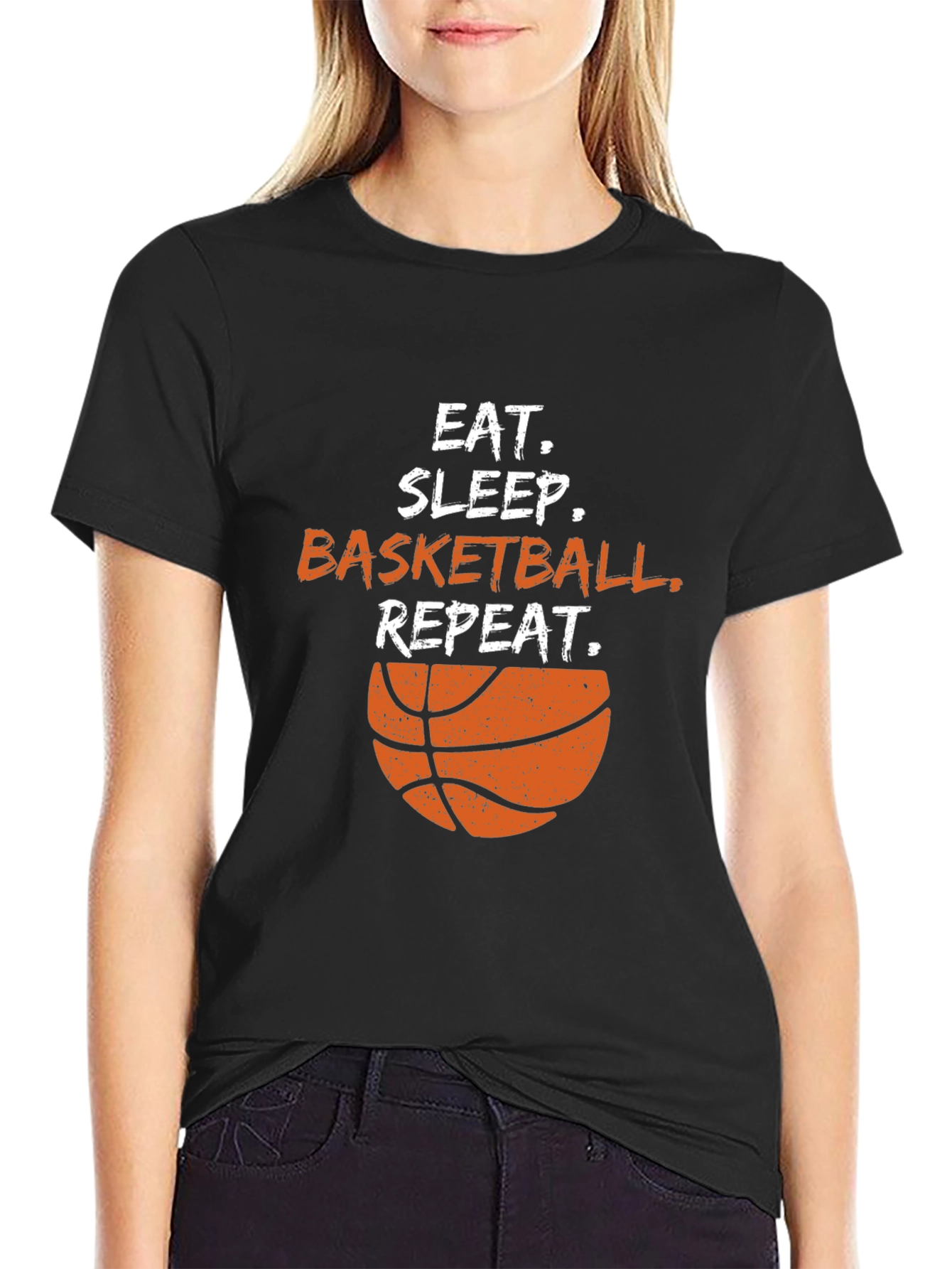Eat Sleep Basketball Repeat Black T-Shirt