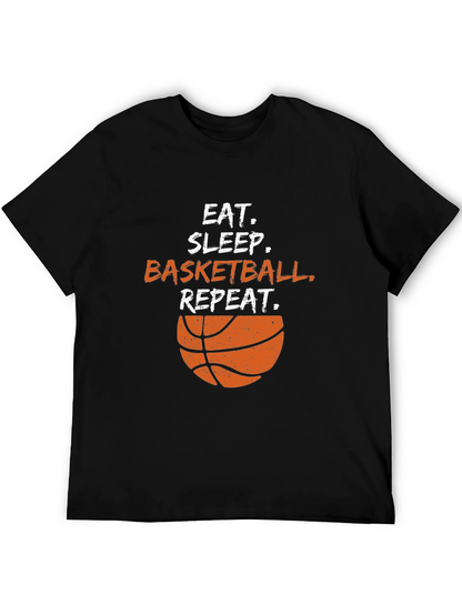 Eat Sleep Basketball Repeat Black T-Shirt