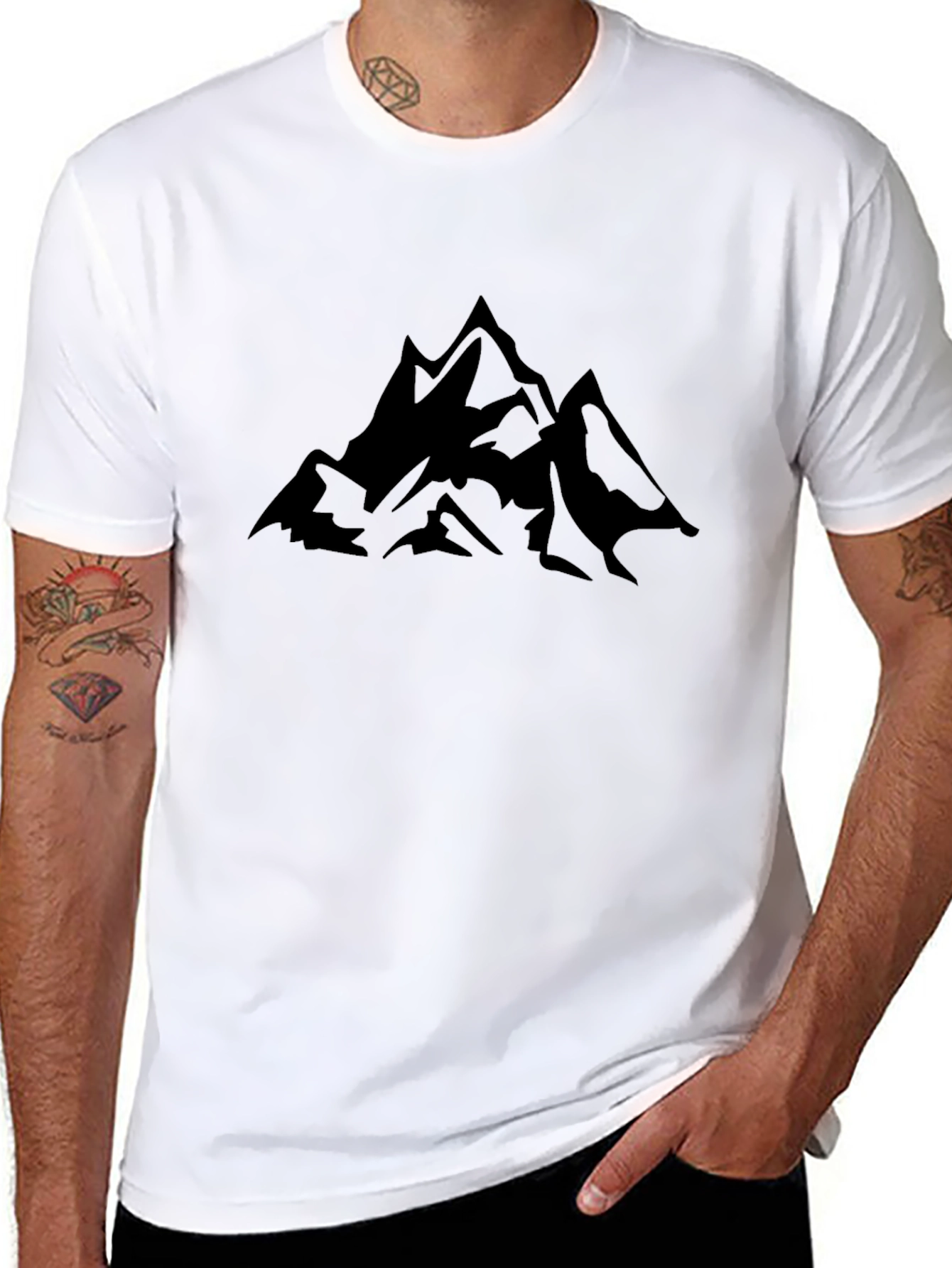 Mountain Graphic Tee - Mens Black Short Sleeve