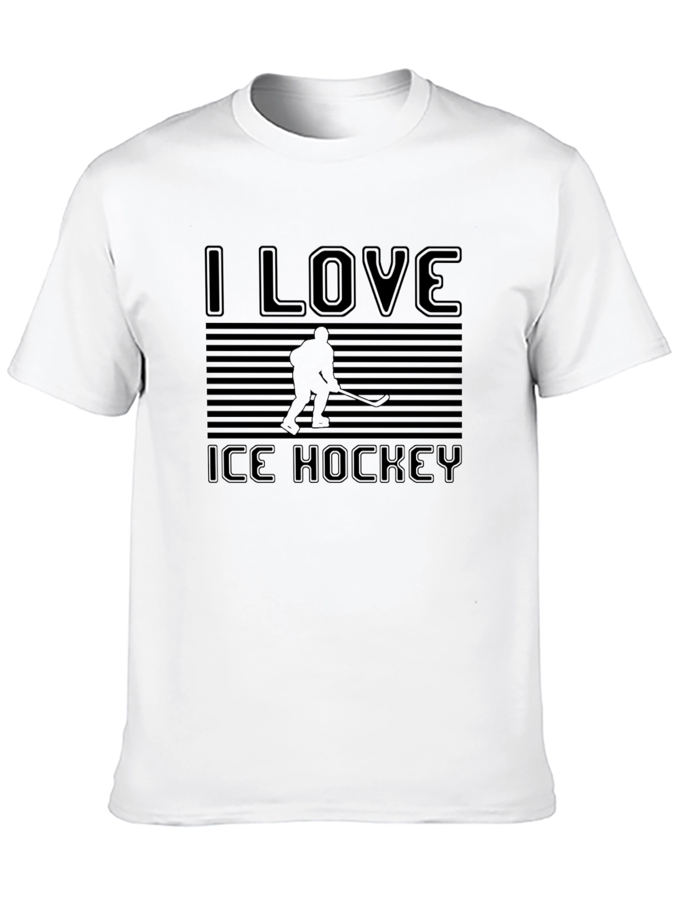 I Love Ice Hockey Black T-Shirt