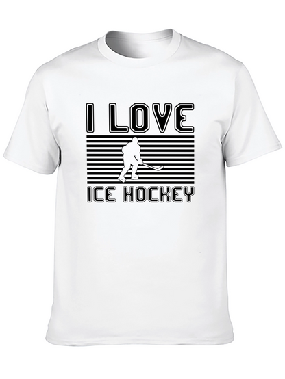 I Love Ice Hockey Black T-Shirt
