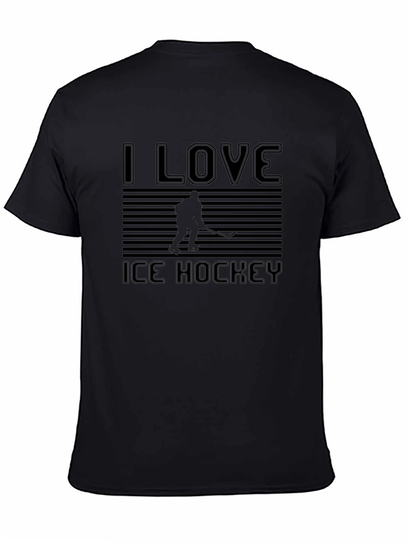 I Love Ice Hockey Black T-Shirt