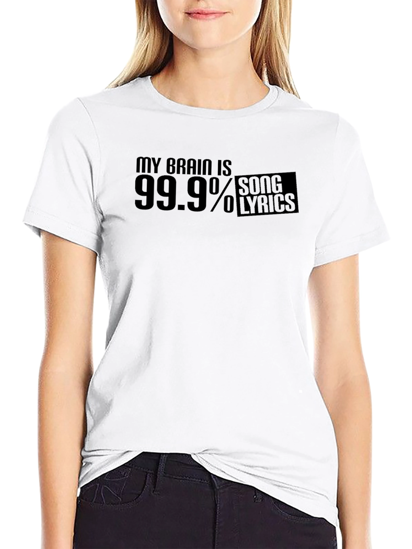 My Brain Is 99.9% Song Lyrics Black T-Shirt
