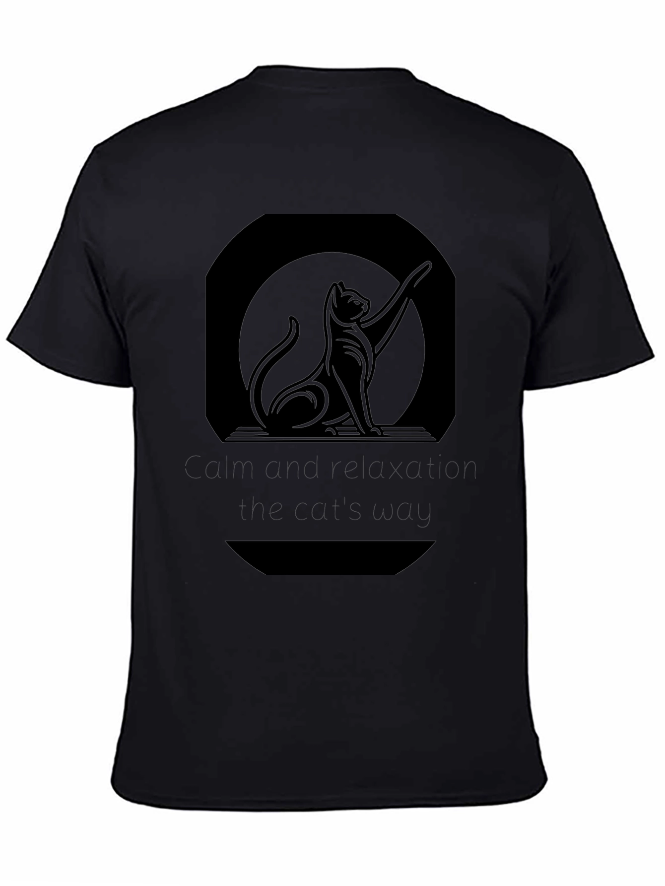 Sleek Black Cat Silhouette Graphic Tee