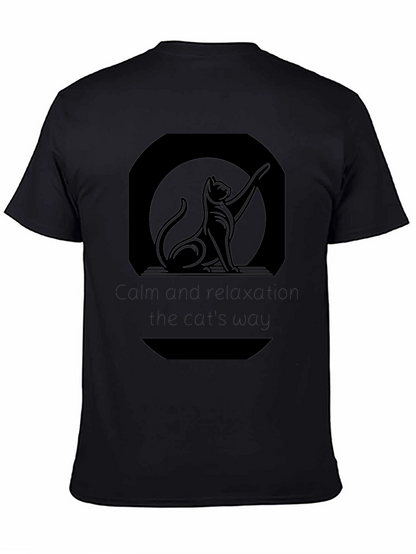 Sleek Black Cat Silhouette Graphic Tee