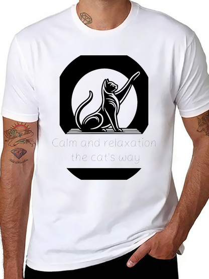 Sleek Black Cat Silhouette Graphic Tee