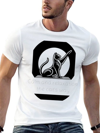 Sleek Black Cat Silhouette Graphic Tee